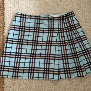 Alice + Olivia Blue Plaid Women's Skirt